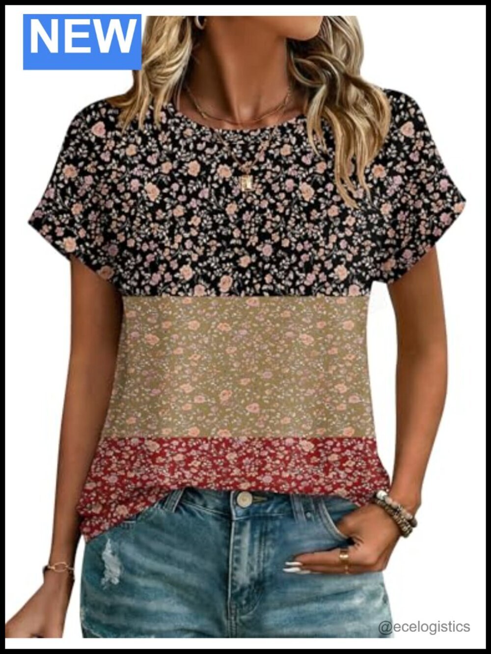 Short Sleeve Crew Neck Blouse Tunic Tops Dressy Casual Work Tee